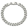 Black Bow Jewelry Men's 7.5mm Sterling Silver Solid Antiqued Flat Curb Chain Bracelet - image 2 of 4