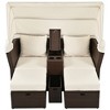 Oris PE Rattan Outdoor Patio Double Daybed, 2-Seater Loveseat Sofa with Foldable Canopy and Cushions, Tanning Near Me - Maison Boucle - 2 of 4