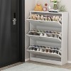 FUFU&GAGA White Modern Shoe Storage Cabinet with 3 Flip Drawers - 2 of 4