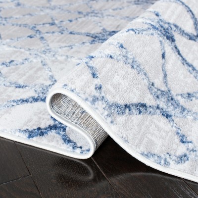 Amelia 8' x 10' Grey and Navy Geometric Area Rug