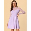 Allegra K Women's Heart Mesh Sheer Long Sleeve Gothic Cocktail Skater Party Dress - 4 of 4