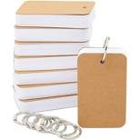 Juvale 8 Pack Blank Flash Cards with Rings for Study Materials, Note Cards, Memo Scratch Pads, 400 Total Pieces, 2.2 x 3.5 In