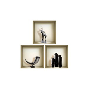 HomeRoots Set of Three Ian Faux Niche 3D Peel and Stick Wall Decals - 1 of 3