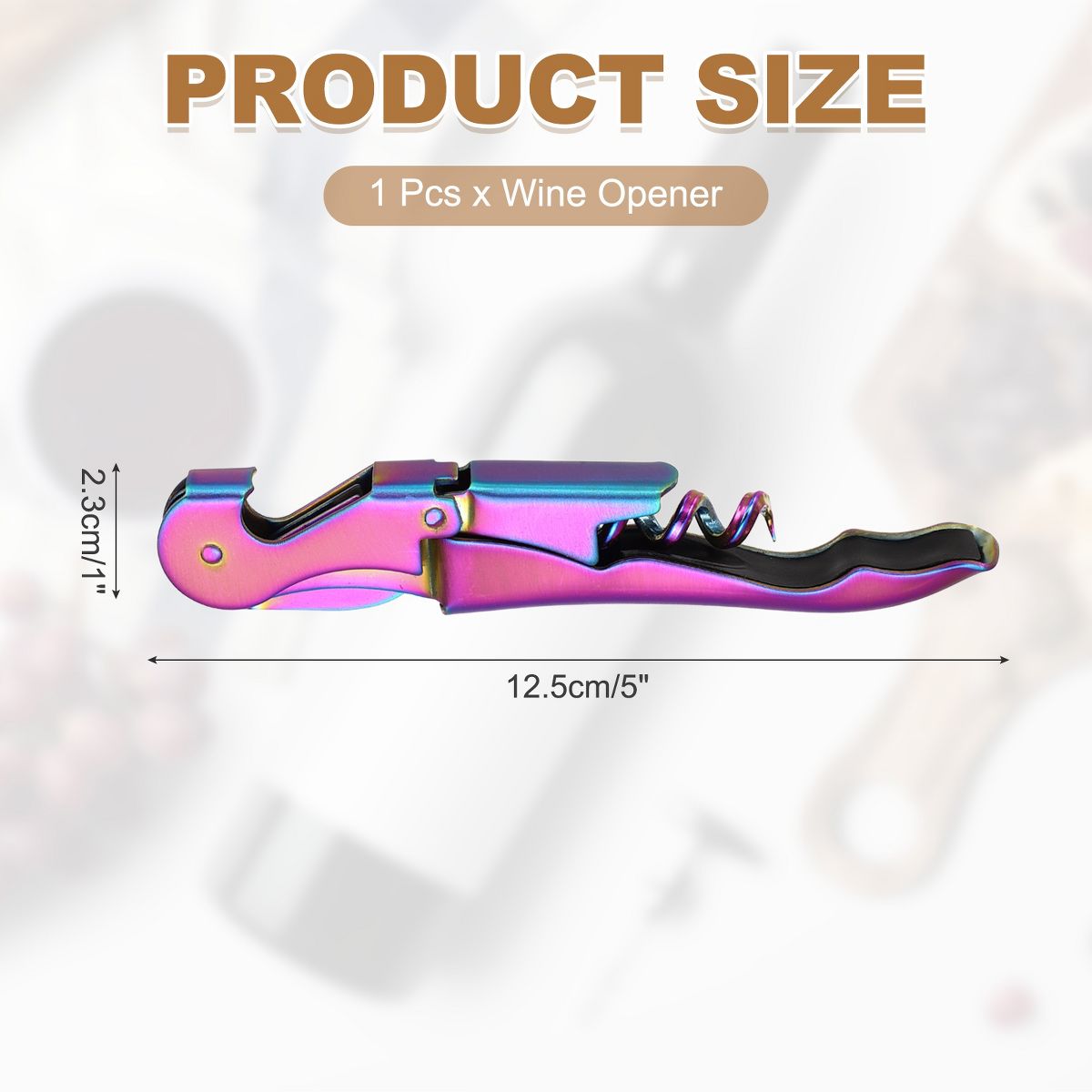 Unique Bargains Stainless Steel Wine Opener, Waiter Corkscrew Professional Wine Key Bottle Openers - thumbnail 2
