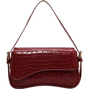 Shoulder Bag for Women Y2K Trendy Purse Vegan Leather Hobo Handbags Clutch Saddle Bag with 2 Removable Strap - 1 of 4