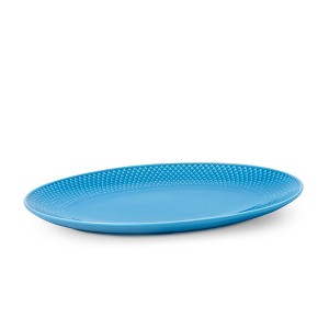 Lyngby Porcelain Rhombe Color Oval Serving Dish, 11.2 Inch - Blue - 1 of 4