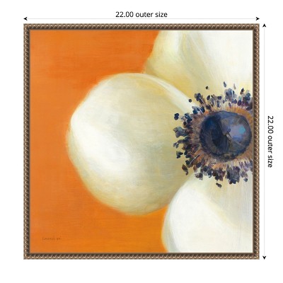 22" x 22" Warm Toned Botanical Canvas Print with Frame