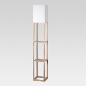 Shelf Floor Lamp Light Wood Includes Energy Efficient Light Bulb - Threshold , Size: Lamp with Energy Efficient Light Bulb