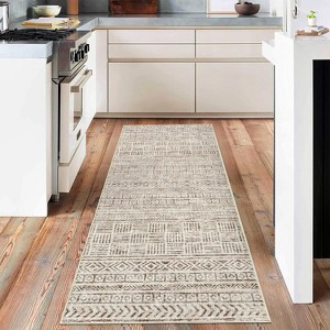 Boho Textured Design, Textured Area Rug - Non-Skid Low-Pile Carpet for Living Room, Bedroom, Playroom, Office Spaces - 1 of 4