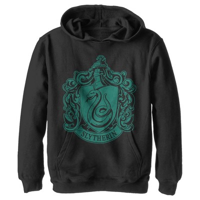 Boy's Harry Potter Slytherin Dark Badge Logo Pull Over Hoodie