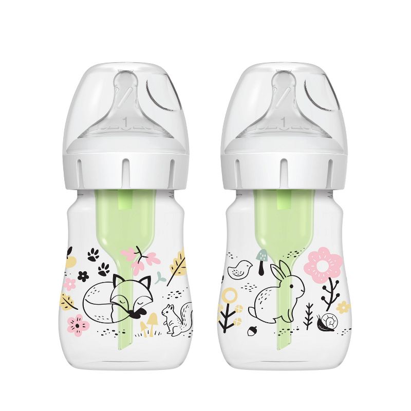 Dr. Brown&#39;s Anti-Colic Options+ Wide-Neck Baby Bottle - Woodland Designs - 5 fl oz/2pk, 1 of 11