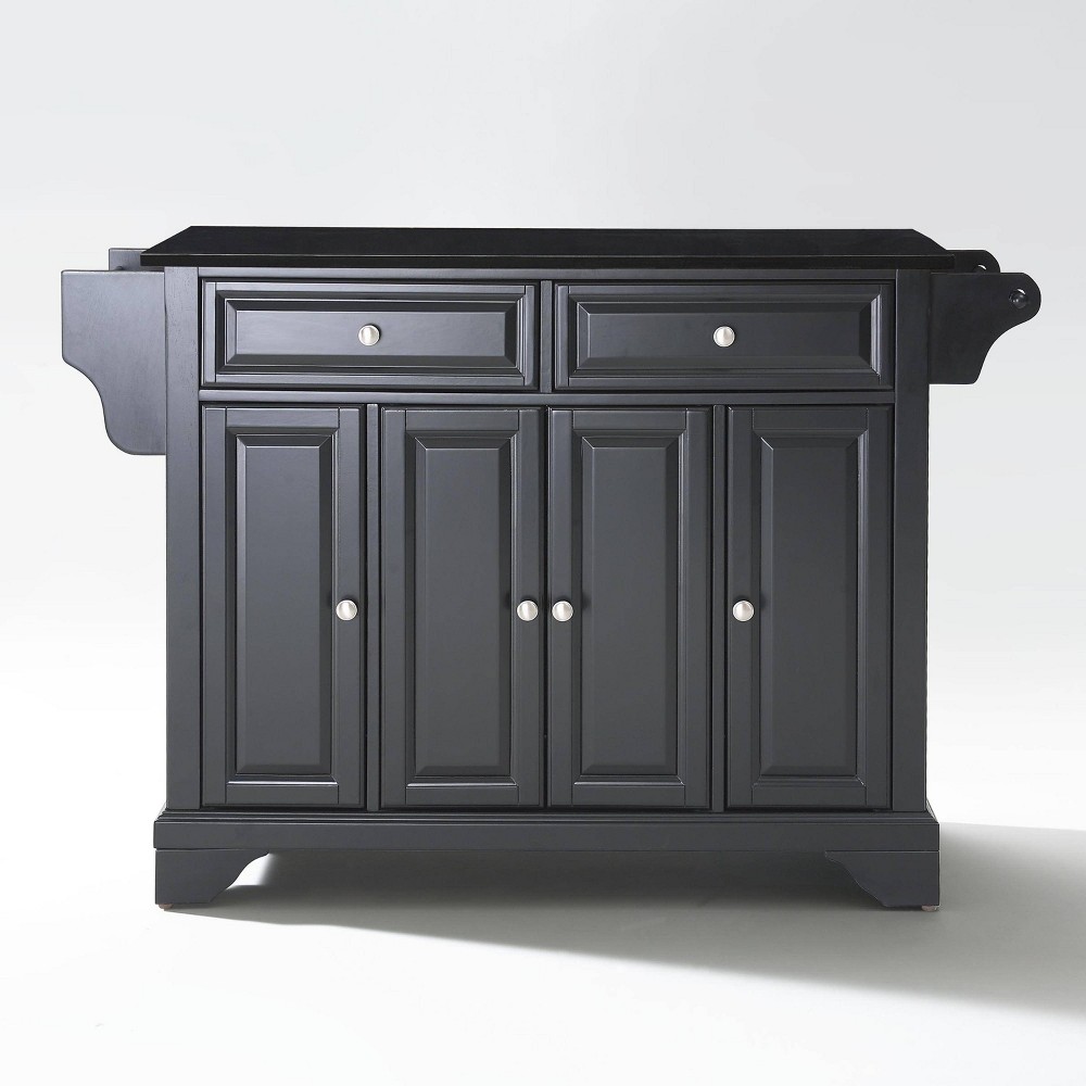 Photos - Kitchen System Crosley Lafayette Granite Top Full Size Kitchen Island/Cart Black  
