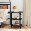 Acekool 3-Tier Round End Table with Steel Frame, Multi-Level Nightstand for Bedroom & Living Room - 4 of 4