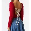 Women's Crimson Contrast Sweater Top - Blue Blush - 3 of 3