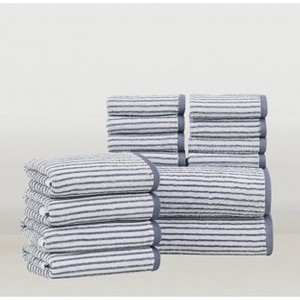 Brooklyn Loom 14pc Everyday Jacquard Striped Bath Towel Set - 1 of 4