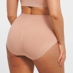 Feelingirl Women's Seamless High-Waist Tummy Control Antibacterial Peach Hip Brief - 1 of 1