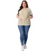 Women's Plus Size Knitted Crew Neck Sleeveless Casual Sweater Vest with Pocket - Agnes Orinda - 3 of 4