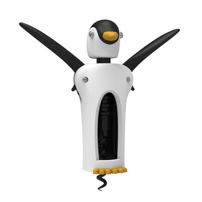True Zoo Penguin Gifts Winged Penguin Corkscrew Soft-Touch Wine Bottle Cork Opener Remover Kit Portable Waiters Use, 8.25", Multicolor