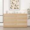 6 Drawer Double Dresser for Bedroom, Rattan Dresser for Bedroom with Smooth Mental Slide, Modern Wood Dresser Chest for Bedroom, Living Room, Hallway - 4 of 4