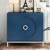 Simple Storage Cabinet Accent Cabinet with Solid Wood Veneer and Metal Leg Frame for Living Room, Entryway, Dining Room (Black) - 2 of 4