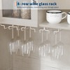 72" Farmhouse Bar Cabinet - Wine Storage w/9 Bottle Rack, 4 Glass Holder & Adjustable Shelf, White - 4 of 4