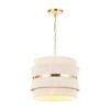 Willia, 3Lt, 16" Pendant - PND4184 - Bleached Natural/Brass - Safavieh - 2 of 4