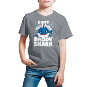 Boys' - Baby Shark - Don't Mess With Dadday Shark Short Sleeve Graphic T-Shirt - 1 of 4