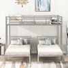 Whisen Modern Style Full over Twin&Twin Size Bunk Bed with Built-in Shelf - 3 of 4