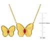 EVERLY JEWELRY | Yellow Plated Sterling Silver 1/2ct TGW Created Ruby Butterfly Earrings and Necklace Set  - 17 in - 2 of 4