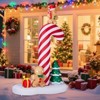 Angel Sar 8.2FT Inflatable Giant Candy Cane with Gingerbread Men, LED Lighted Blow Up Yard Decoration, Outdoor Indoor Holiday Display - 4 of 4