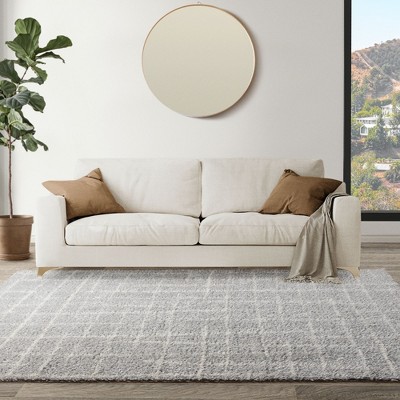 Gray 8' x 10' Geometric Shag Area Rug