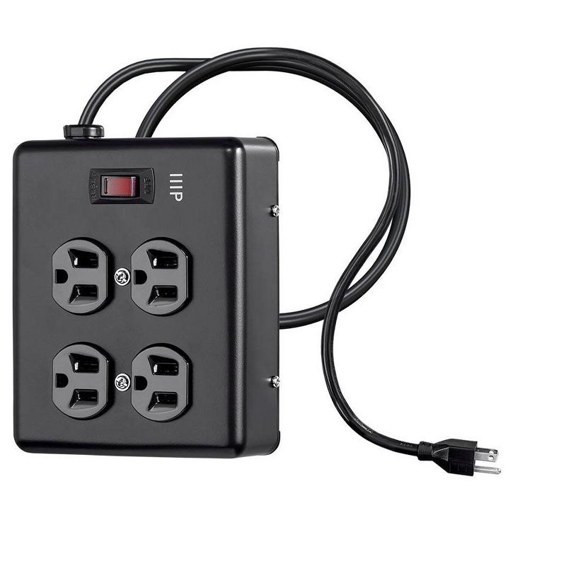 Monoprice Heavy Duty 4 Outlet Metal Surge Power Box - Black With 6 Feet Cord | 180 Joules, 3 of 7