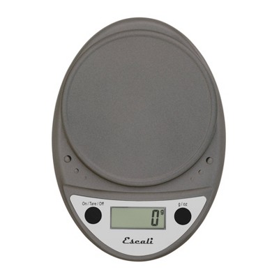 Escali Primo Digital Scale Metallic: Kitchen Food Scale with Backlit Display, 11 lb Capacity, Battery Included