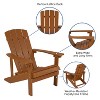 Flash Furniture Set of 4 Charlestown All-Weather Poly Resin Wood Adirondack Chairs - 3 of 4