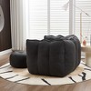 GDFStudio Eleanor Modern 41" Chenille Upholstered Bean Bag Chair with Footstool - 3 of 4