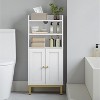 Dcolora Bathroom Storage Cabinet, Small Floor Cabinet with 2 Door and Shelves, Toilet Paper Cabinets - 4 of 4