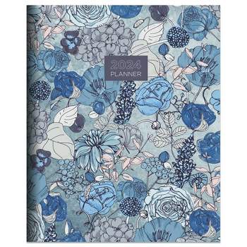 TF Publishing 2024 Monthly Planner 11"x9" Blooms of Blue