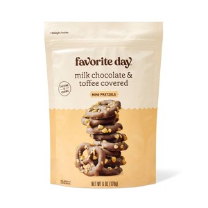 Milk Chocolate and Toffee Covered Mini Pretzels - 6oz - Favorite Day™ - 1 of 3