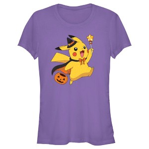 Juniors Womens Pokemon Halloween Pikachu Wizard Costume T-Shirt - 1 of 4