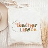 City Creek Prints Teacher Life Colorful Canvas Tote Bag - 15x16 - Natural - 2 of 2