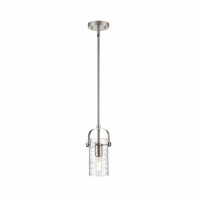 Pilaster II Cylinder - 1 Light Pendant In Contemporary Style-9.5 Inches Tall and 5 Inches Wide