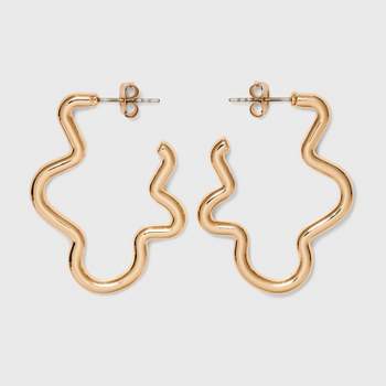 Tubular Squiggle Hoop Earrings - Universal Thread™ Gold
