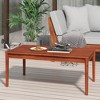 Akoasm 36.25 in. W Outdoor Rectangular Patio Coffee Table for Backyard-Dark Brown - 2 of 4