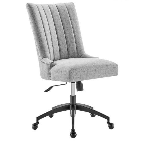 Imogen Grey Upholstered Office Chair with Casters