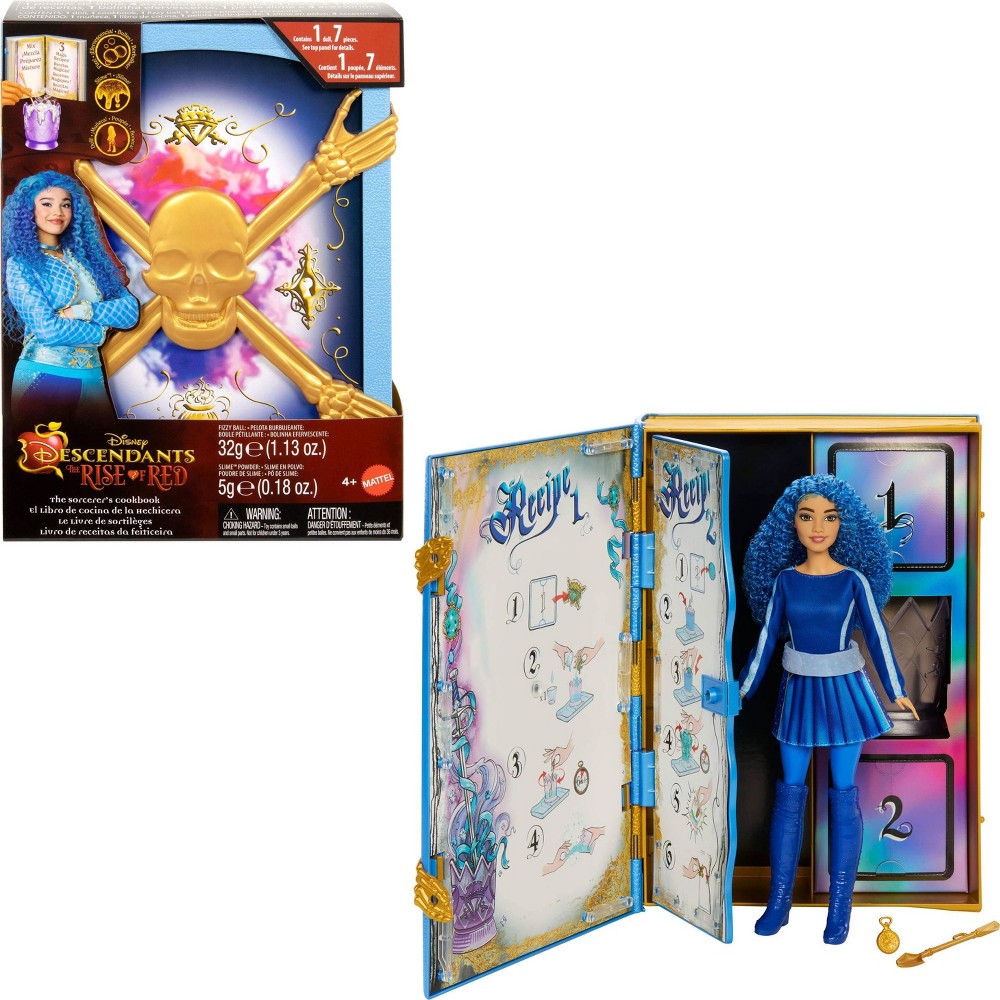 Photos - Doll Mattel Disney Descendants: The Rise of Red – The Sorcerer's Cookbook with Chloe , Fizz, Slime &  Reveal Surprises 