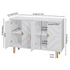 ChicFurnit Decorative Storage Cabinet Modern Buffet Cabinet with Embossed Doors for Living Room, White, 52.30"*17.70"*9.80" - 3 of 4