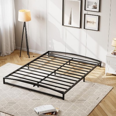 Metal Bed Frame, Low Profile Platform w/Steel Slats, No Box Spring Needed, Easy Assembly, Black