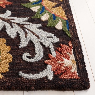Blossom BLM565 Machine Made Tufted Area Rug - Brown/Orange - 4' X 6' - Safavieh