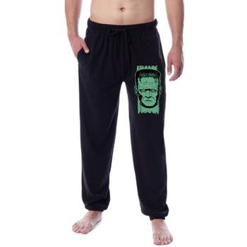 Universal Monsters Mens' Frankenstein Halloween Sleep Jogger Pajama Pants Black