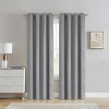 Thermaplus 100% Polyester Duo Reversible Tone Textured Blackout Grommet Curtain Panel  Grey to Taupe - 2 of 4